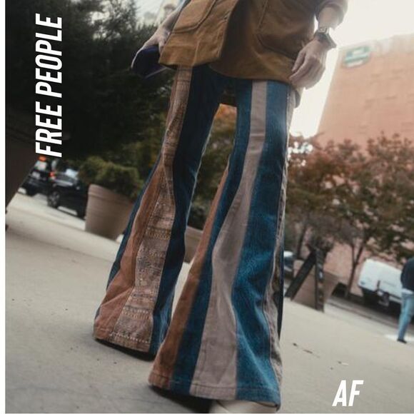 Free People Denim - FREE PEOPLE SERENA FLARE LOW RISE JEANS NWT 31 & 32 left